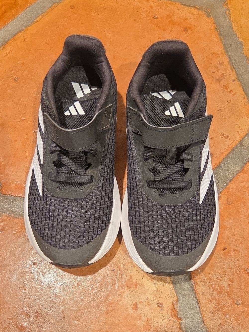 Adidas Lightmotion Kids Black and White Velcro Athletic Sneakers